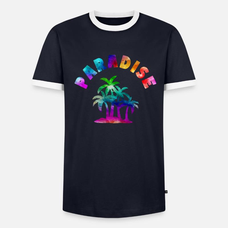Devise du paradis tropical T-shirt contrasté Homme