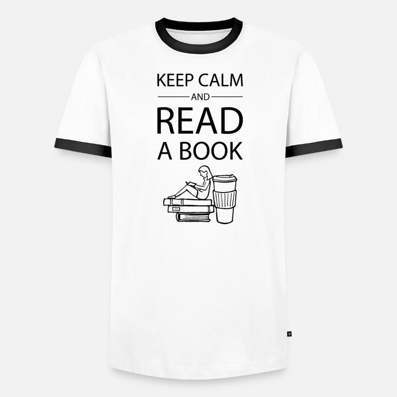 0272 Keep calm und lese ein Buch | Bookrebels Männer Kontrast-T-Shirt