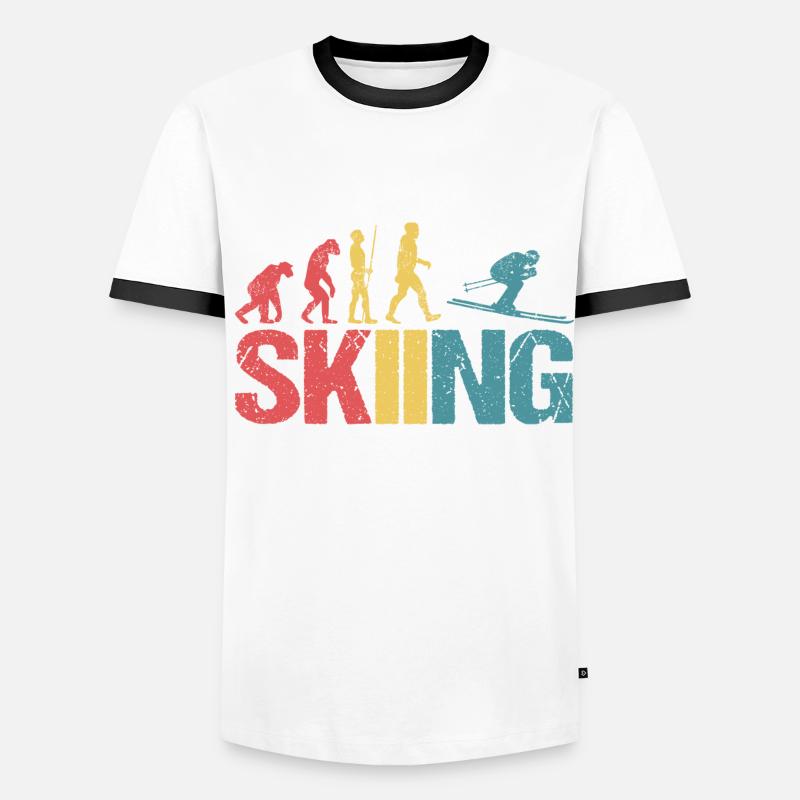 Evolution of Skiing Männer Kontrast-T-Shirt