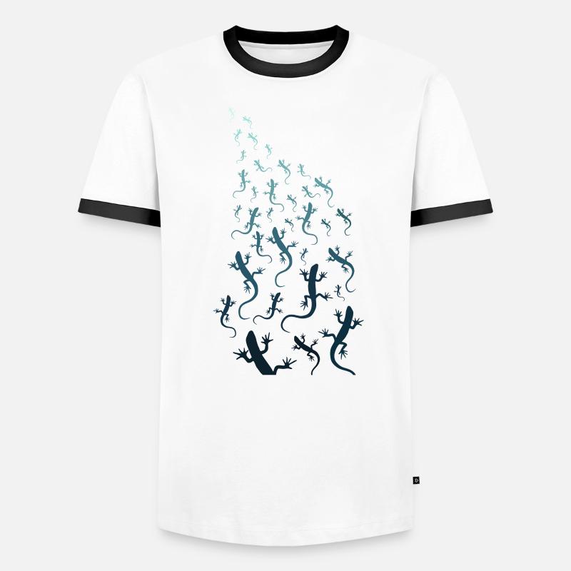 Lézard Gecko libellule T-shirt contrasté Homme