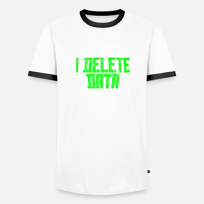 I Delete Data 3 Männer Kontrast-T-Shirt