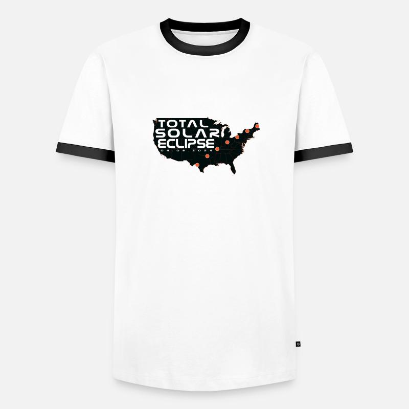 Path of Totality Lover Total Solar Eclipse Map Men's Ringer Shirt