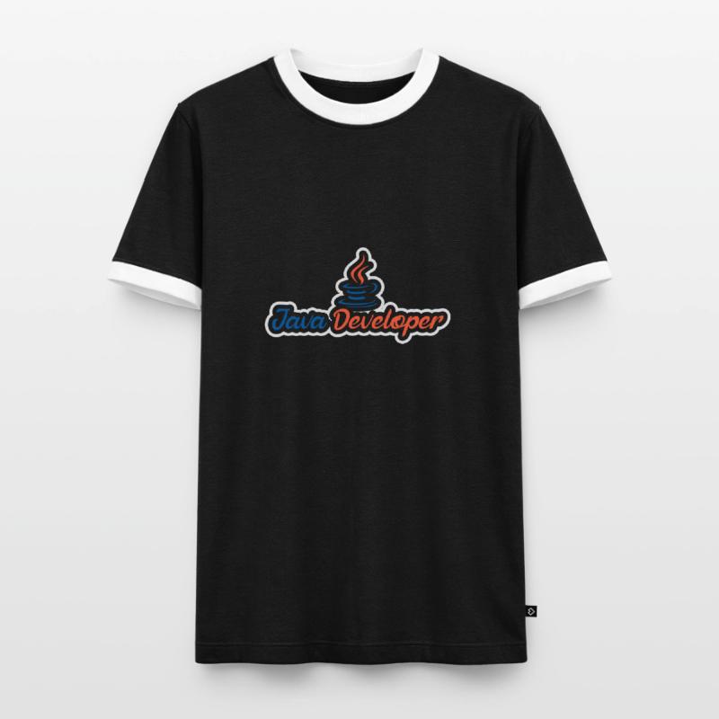 Java Developer with Coffee Männer Kontrast-T-Shirt