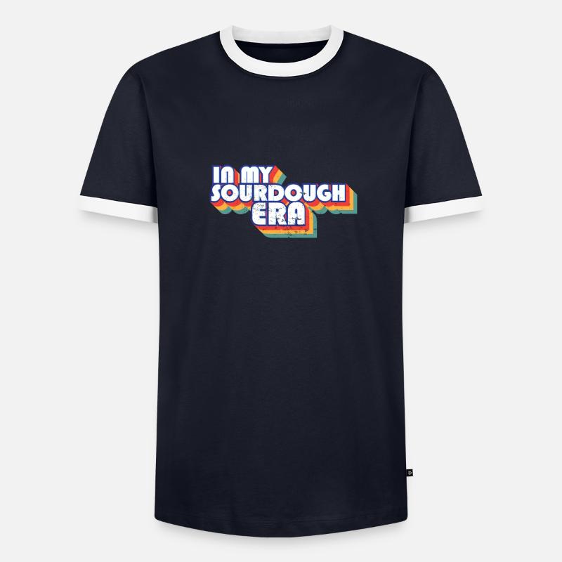 Dans mon ère au levain Home Baker Funny Bread Baking T-shirt contrasté Homme