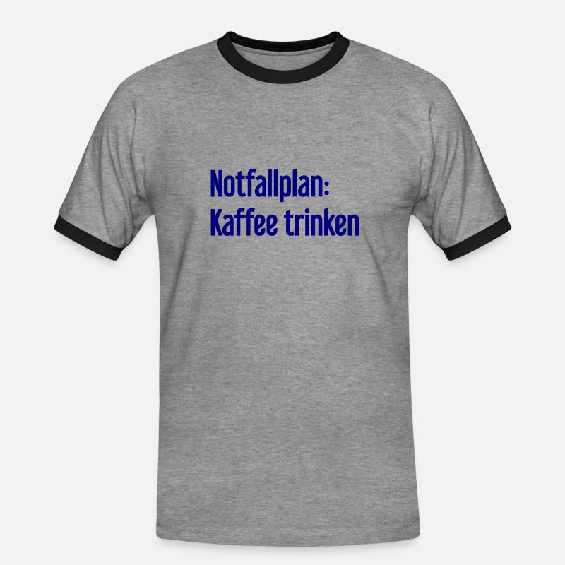 Coffee Contingency Plan - Men's Ringer Shirt - heather grey/black