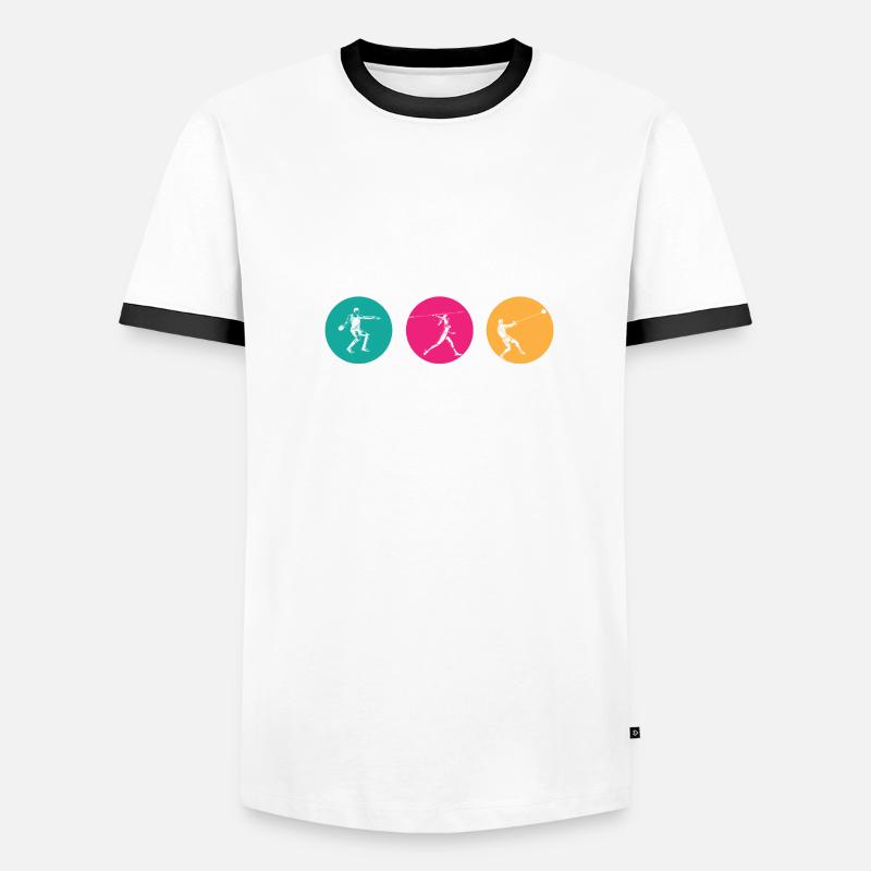 Je lance des trucs Lancer du disque Lancer du poids Piste & T-shirt contrasté Homme