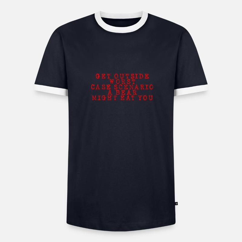 Get Outside, Worst Case Scenario A Bear Eats You10 Men's Ringer Shirt