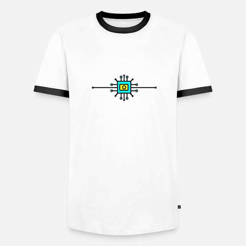 Capteur numérique à puce d’ordinateur T-shirt contrasté Homme