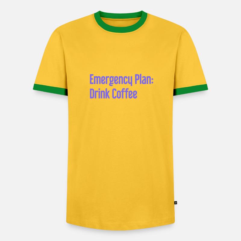 Coffee Contingency Plan - Men's Ringer Shirt - heather grey/black