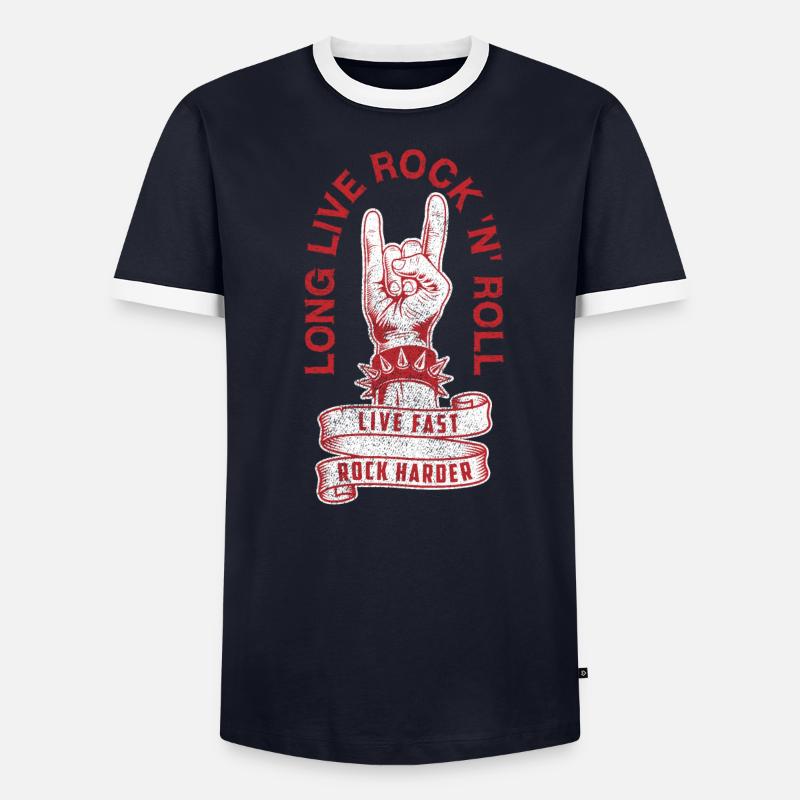 Es lebe der Rock 'n' Roll Männer Kontrast-T-Shirt