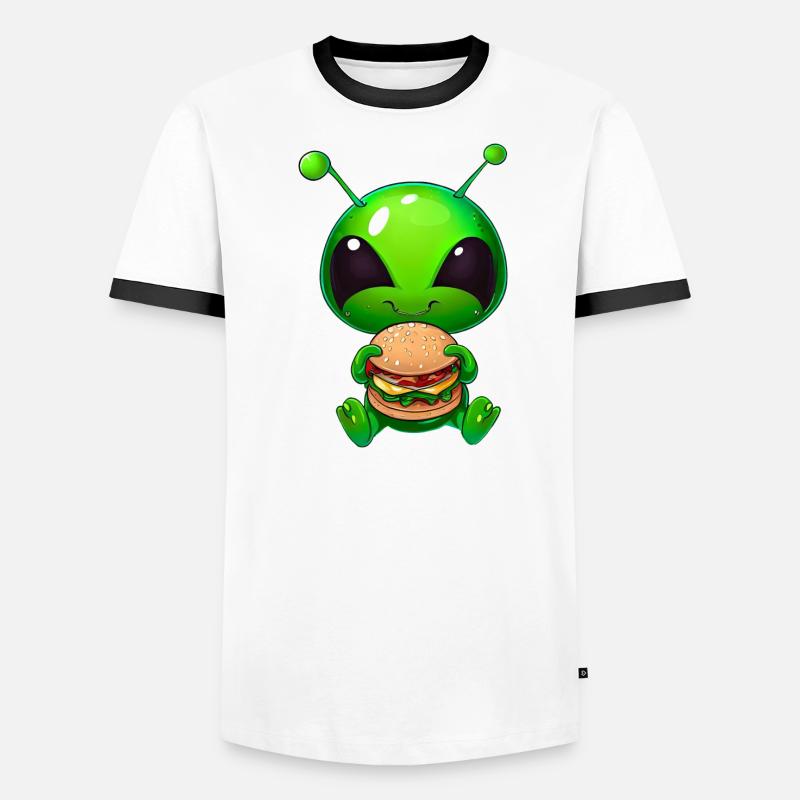Hungry Alien: Cheeseburger Devourer Men's Ringer Shirt