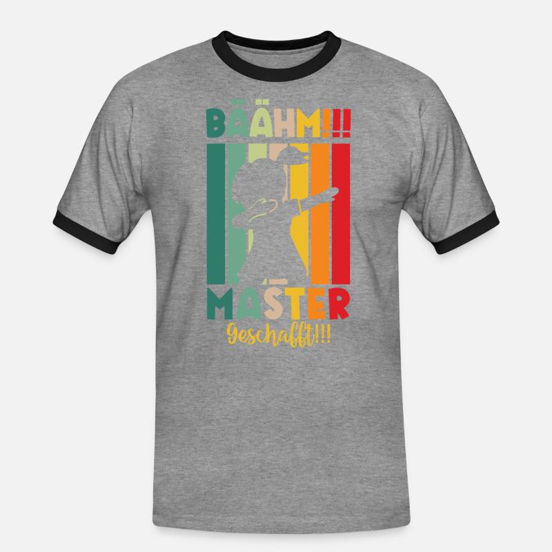 Master Masterabsolvent Masterabschluss Geschenk - Männer Kontrast-T-Shirt - Grau meliert/Schwarz