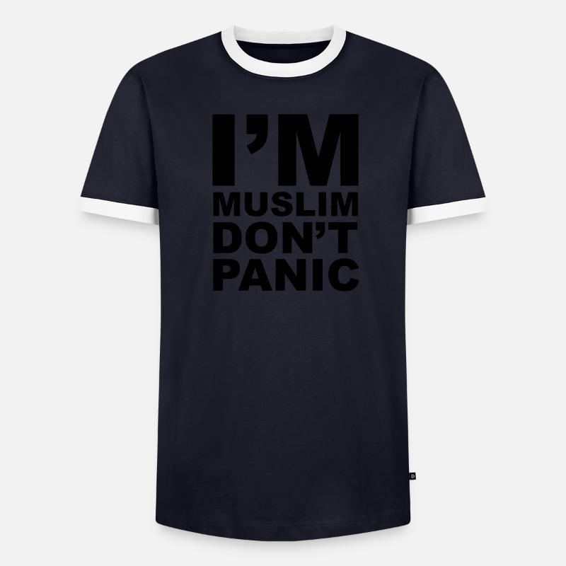 I'm Muslim Do not Panic Men's Ringer Shirt