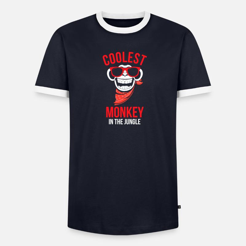 singe le plus cool dans la conception de singe cadeau jungle T-shirt contrasté Homme