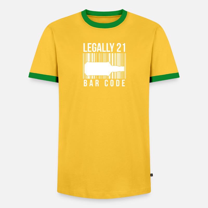 Gesetzlich 21-Bar-Code - Männer Kontrast-T-Shirt - undefined