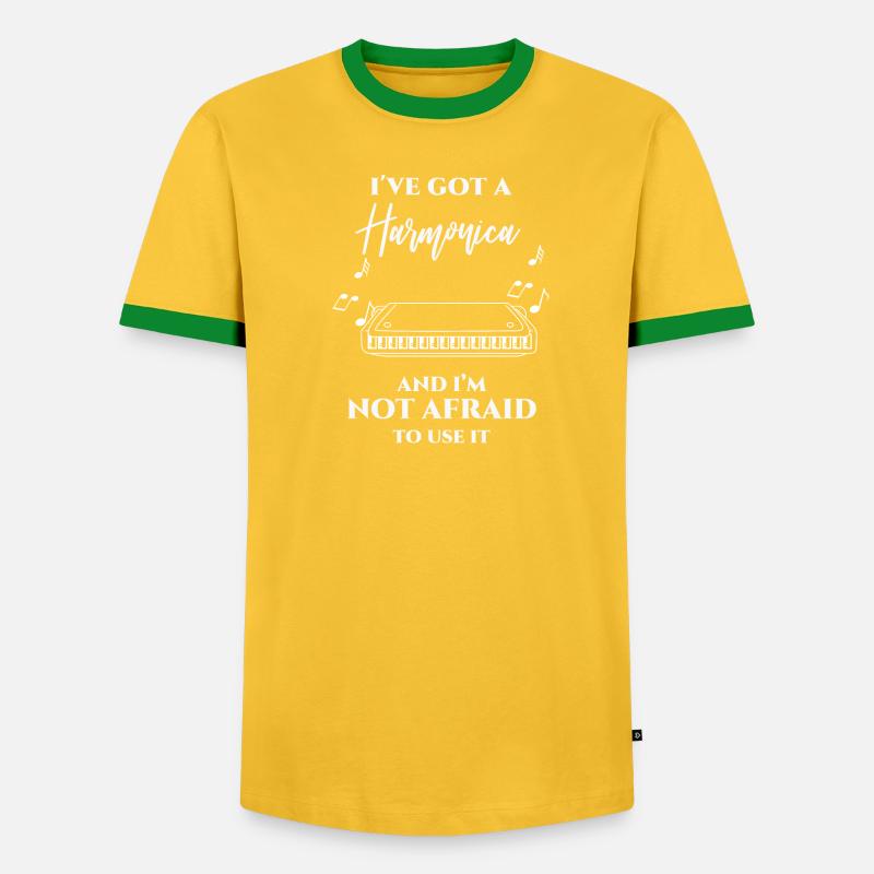 Harmonica - Harmonica Player - Partition - T-shirt contrasté Homme - undefined