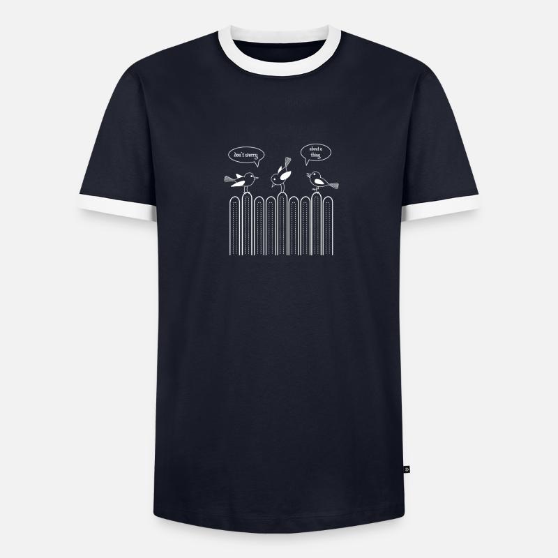 Trois Petits Oiseaux Allusion Texte de chanson Cadeau T-shirt contrasté Homme