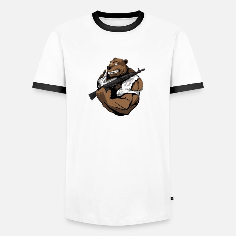 Bär mit der Waffe Männer Kontrast-T-Shirt