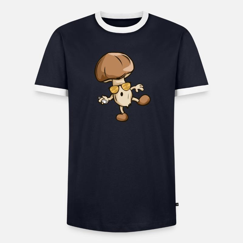 Joint de champignon cool marijuana d'herbe de Kiffen T-shirt contrasté Homme