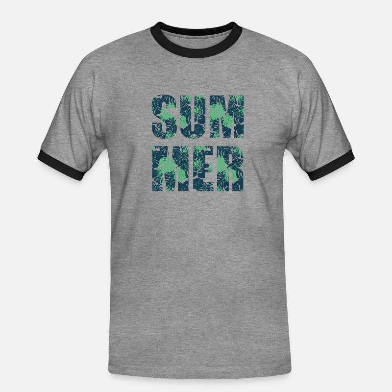 summer - Men's Ringer Shirt - heather grey/black