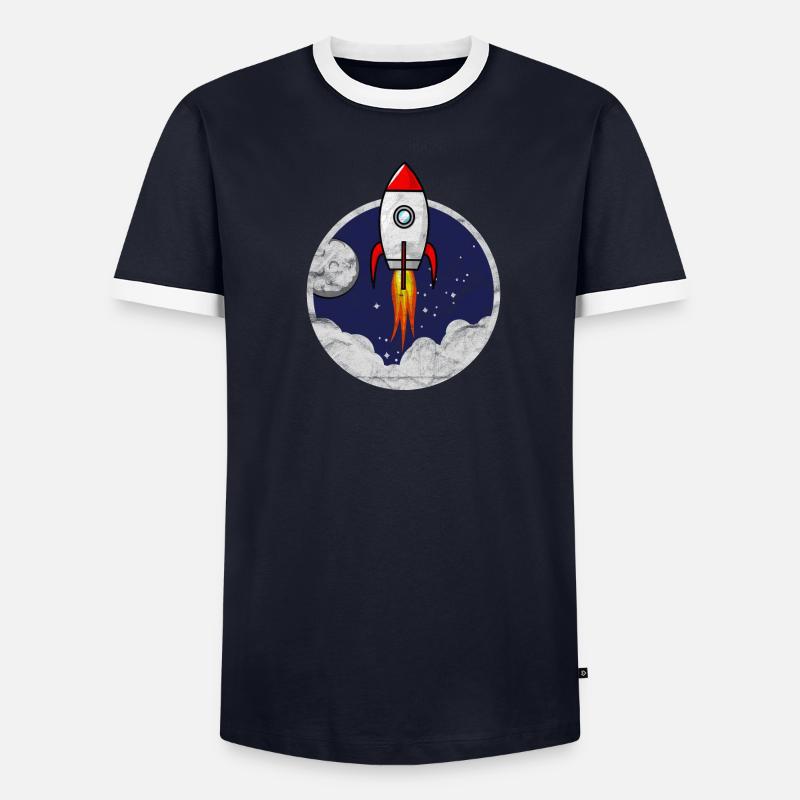 Space Shuttle Piccolo razzo per bambini grunge - Maglietta Contrast da uomo - grigio melange/nero