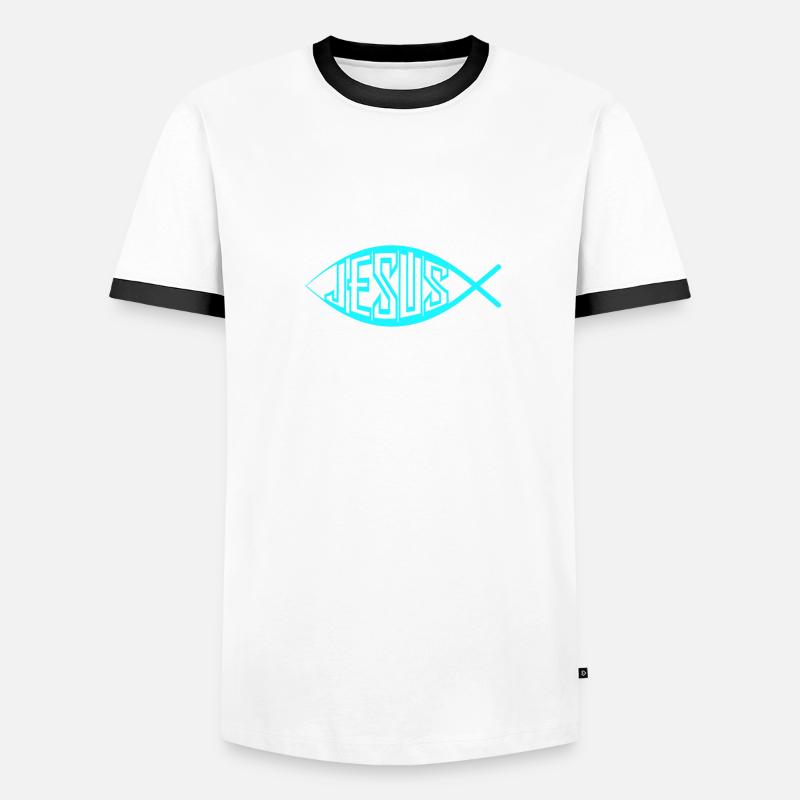 Jesus fish Men's Ringer Shirt