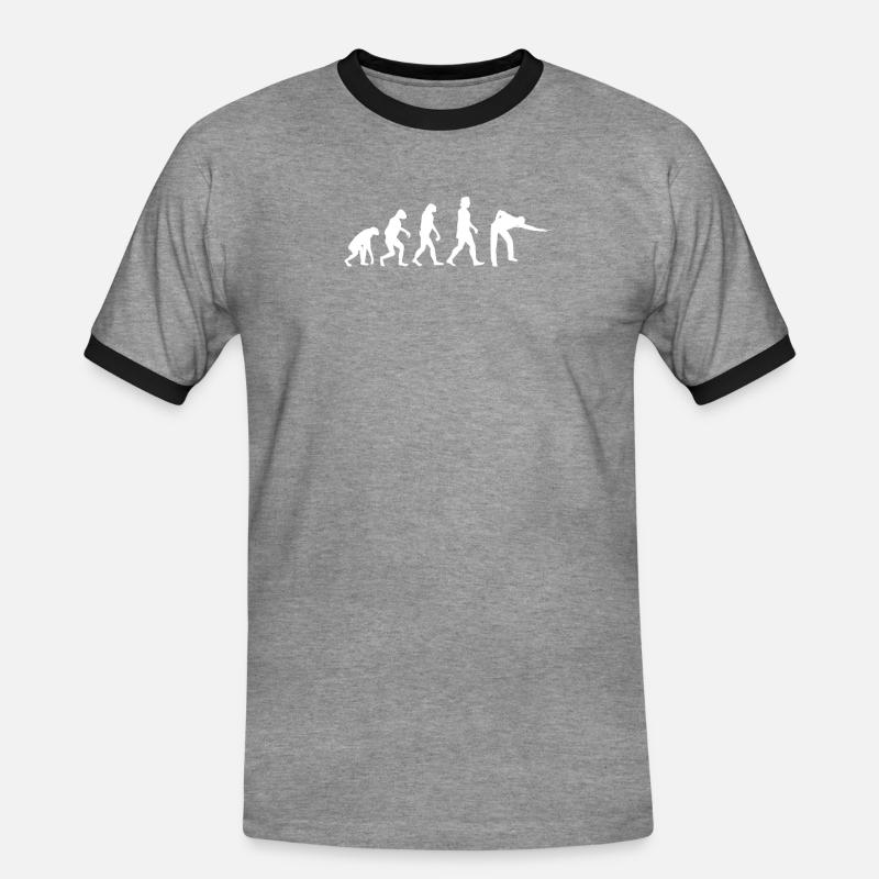Billard Evolution - Männer Kontrast-T-Shirt - Grau meliert/Schwarz