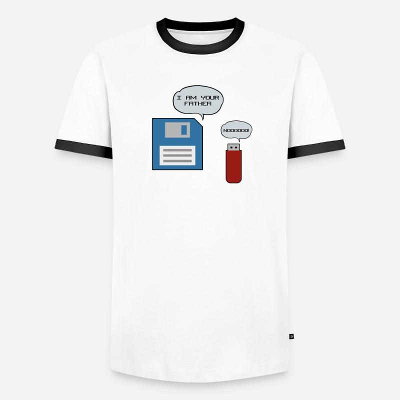 Diskette USB-Stick Floppy Disk Computer Nerd Männer Kontrast-T-Shirt