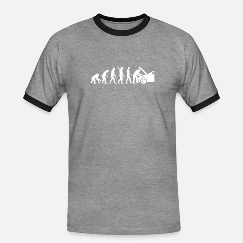 Mechatronics Engineer Evolution - Men's Ringer Shirt - heather grey/black