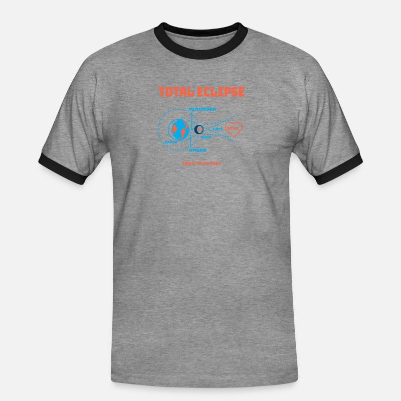 Total Eclipse Erde Mondfinsternis Sonnensystem - Männer Kontrast-T-Shirt - Grau meliert/Schwarz