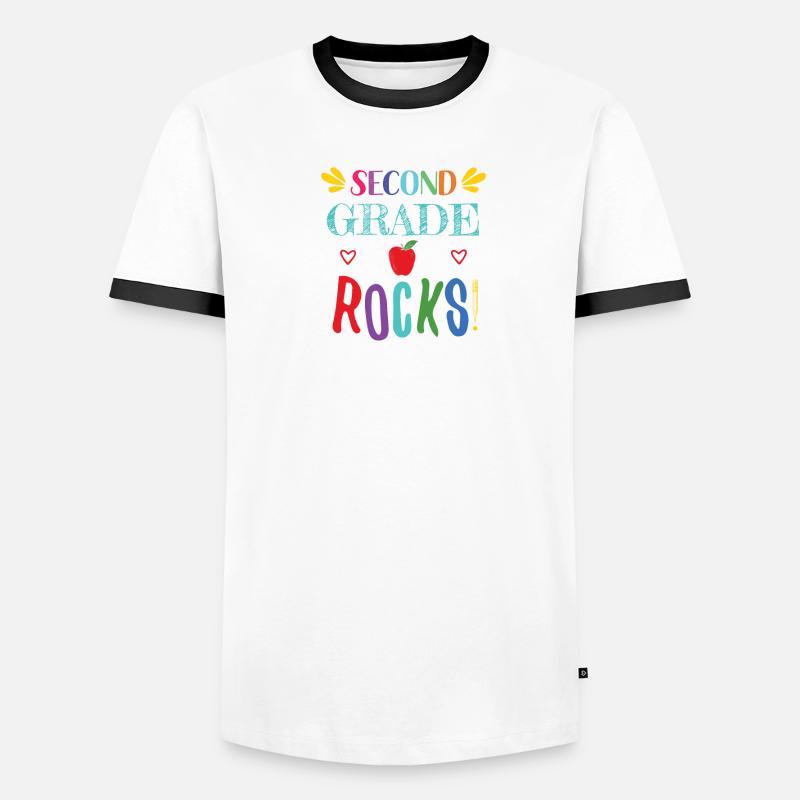 Second Grade Rocks - for 2nd Grade Teachers Men's Ringer Shirt