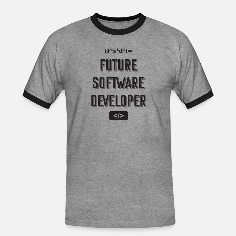 Future software developer - Männer Kontrast-T-Shirt - Grau meliert/Schwarz