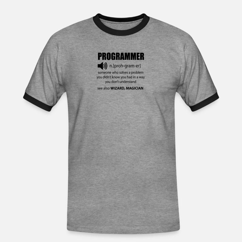 Code Programmer Dictionary Developer Gift - Men's Ringer Shirt - heather grey/black
