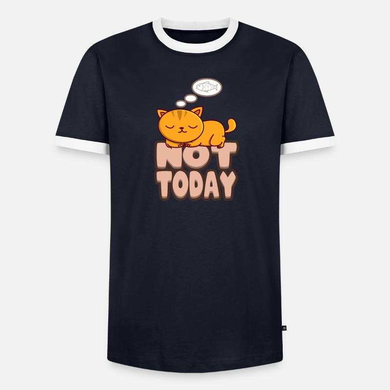 Katze träumt Männer Kontrast-T-Shirt