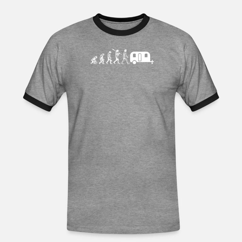 Evolution Camper - Männer Kontrast-T-Shirt - Grau meliert/Schwarz