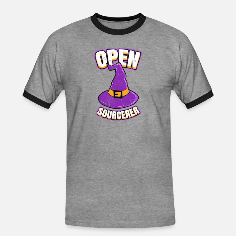 Open Sourcerer Programmierer Hacker - Männer Kontrast-T-Shirt - Grau meliert/Schwarz