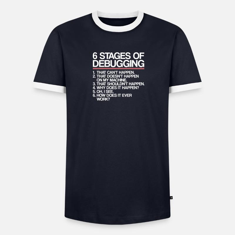 6 étapes de débogage | Programmeur, informatique T-shirt contrasté Homme