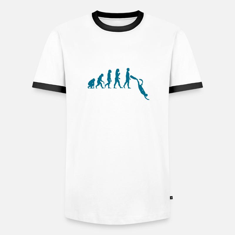 APNOE EVOLUTION Freitaucher Schnorchler Geschenk Männer Kontrast-T-Shirt