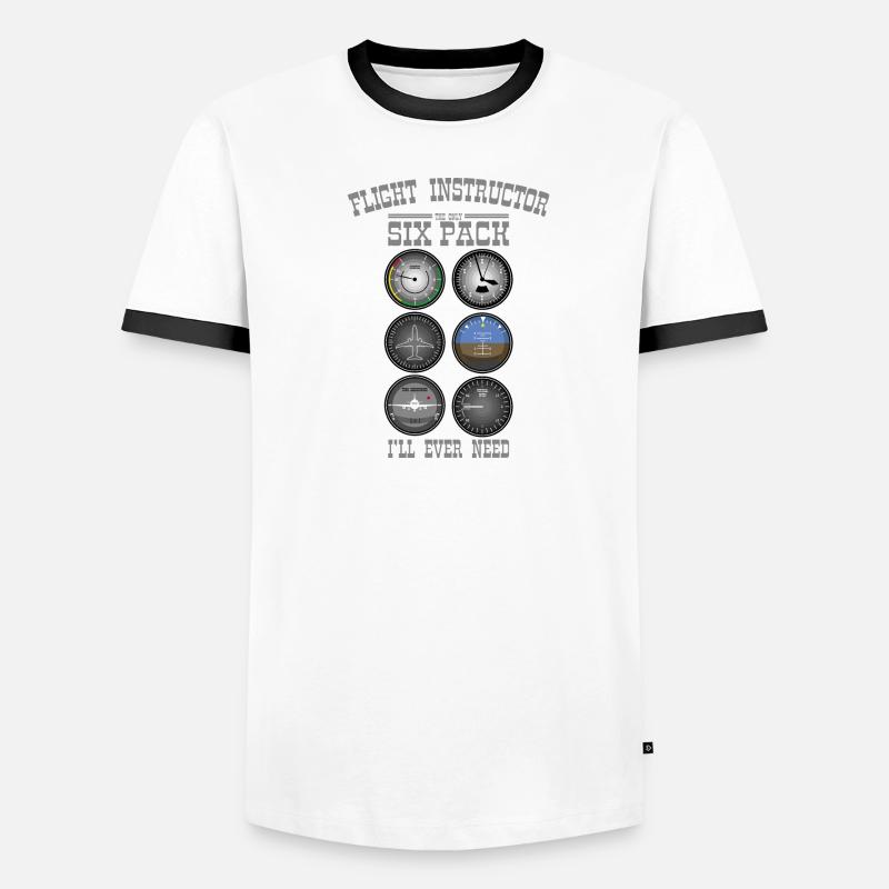 FLIGHT INSTRUCTOR SIXPACK Gift For Flight Instructors Men's Ringer Shirt