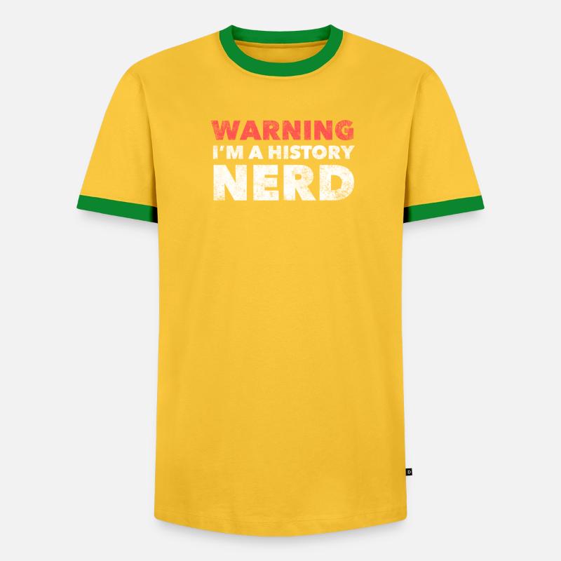 Warnung: Ich bin ein Geschichts-Nerd - Männer Kontrast-T-Shirt - undefined
