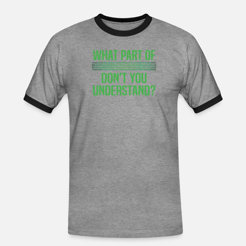 Binärcode Binar Dualcode Programmierer Geschenk - Männer Kontrast-T-Shirt - Grau meliert/Schwarz