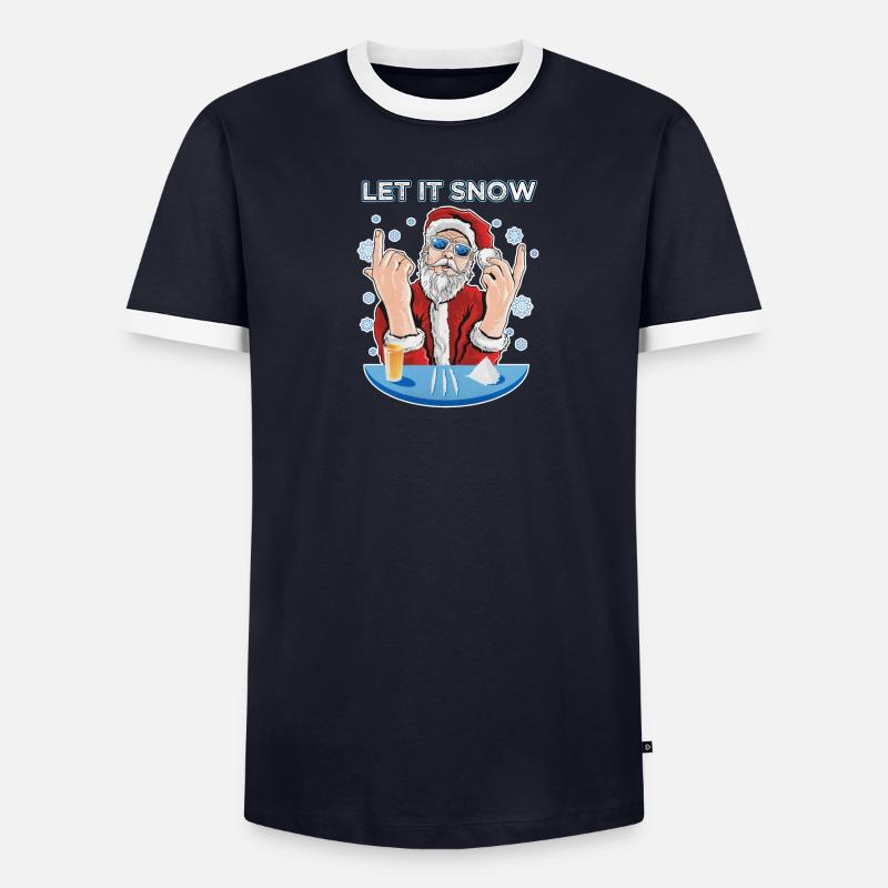 Let it snow Cocaine Ugly Christmas Pull T-shirt contrasté Homme