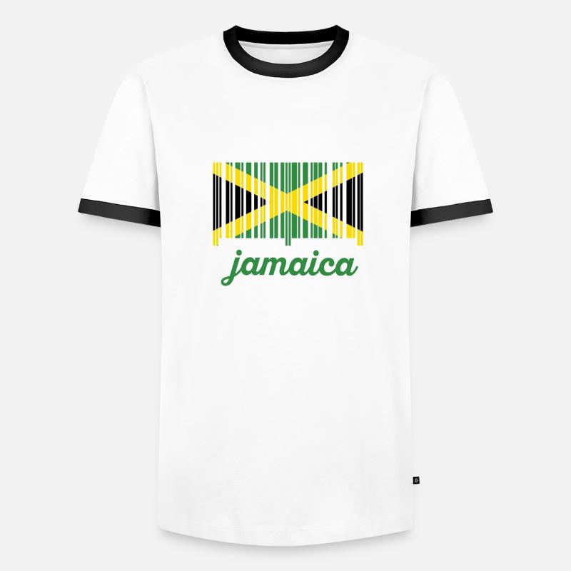 Drapeau Jamaïque code à barres T-shirt contrasté Homme