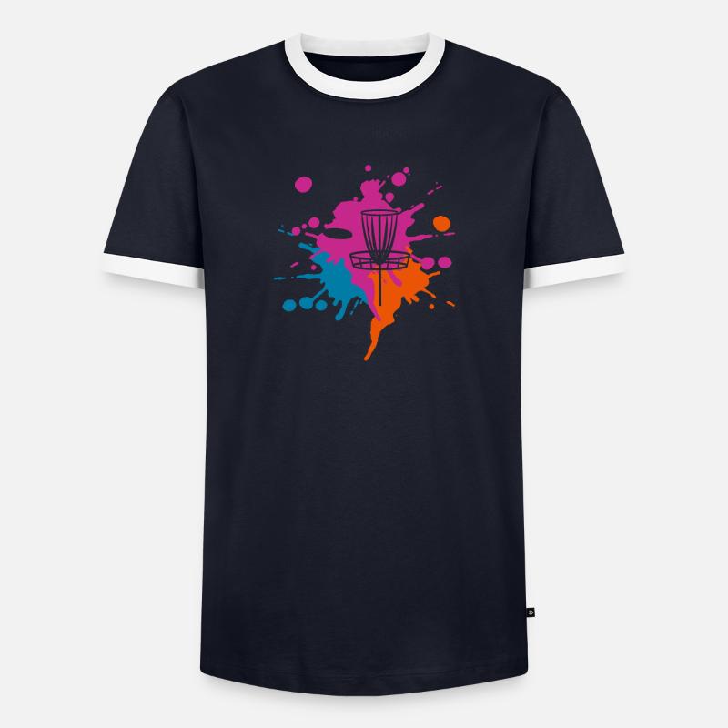 Frisbee-Golf Colored blob Men's Ringer Shirt