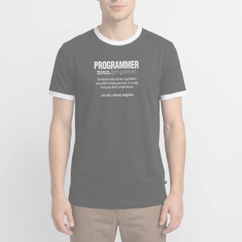 Programmer Noun Funny Software Engineer Coder Men's Ringer Shirt