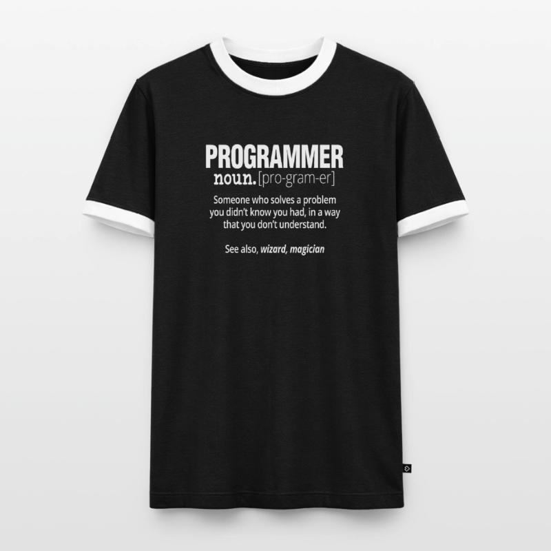 Programmer Noun Funny Software Engineer Coder Men's Ringer Shirt