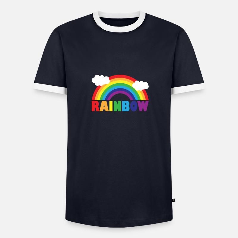 Regenbogen Männer Kontrast-T-Shirt