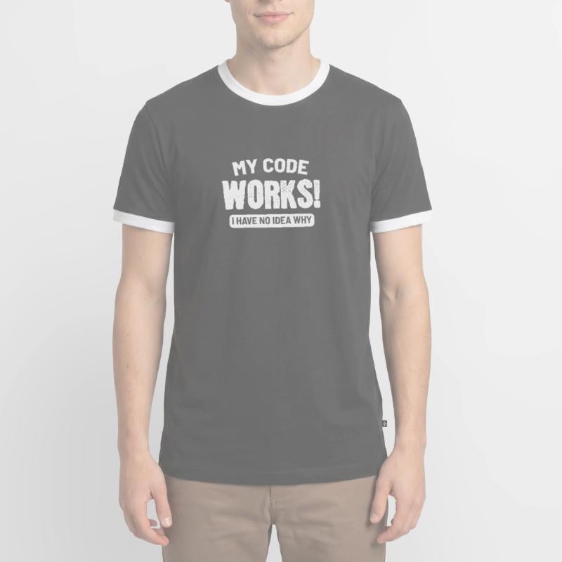 Code Works developer or programmer gift Men's Ringer Shirt