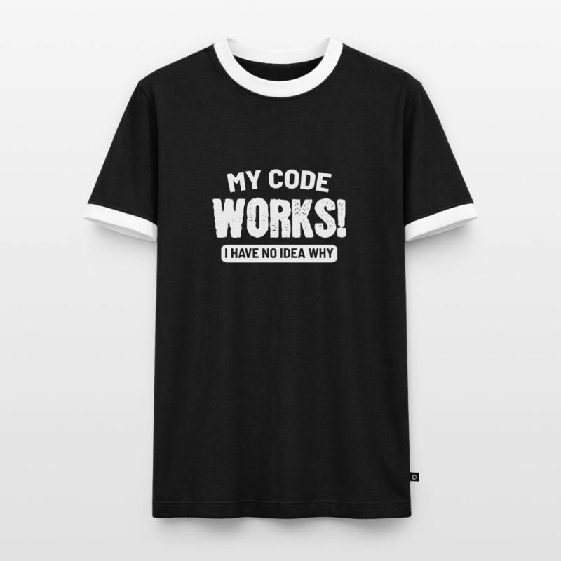 Code Works developer or programmer gift Men's Ringer Shirt