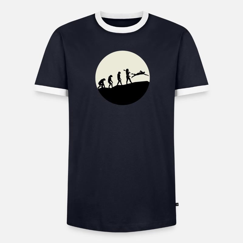 Swimmers Evolution Moon - Men's Ringer Shirt - undefined